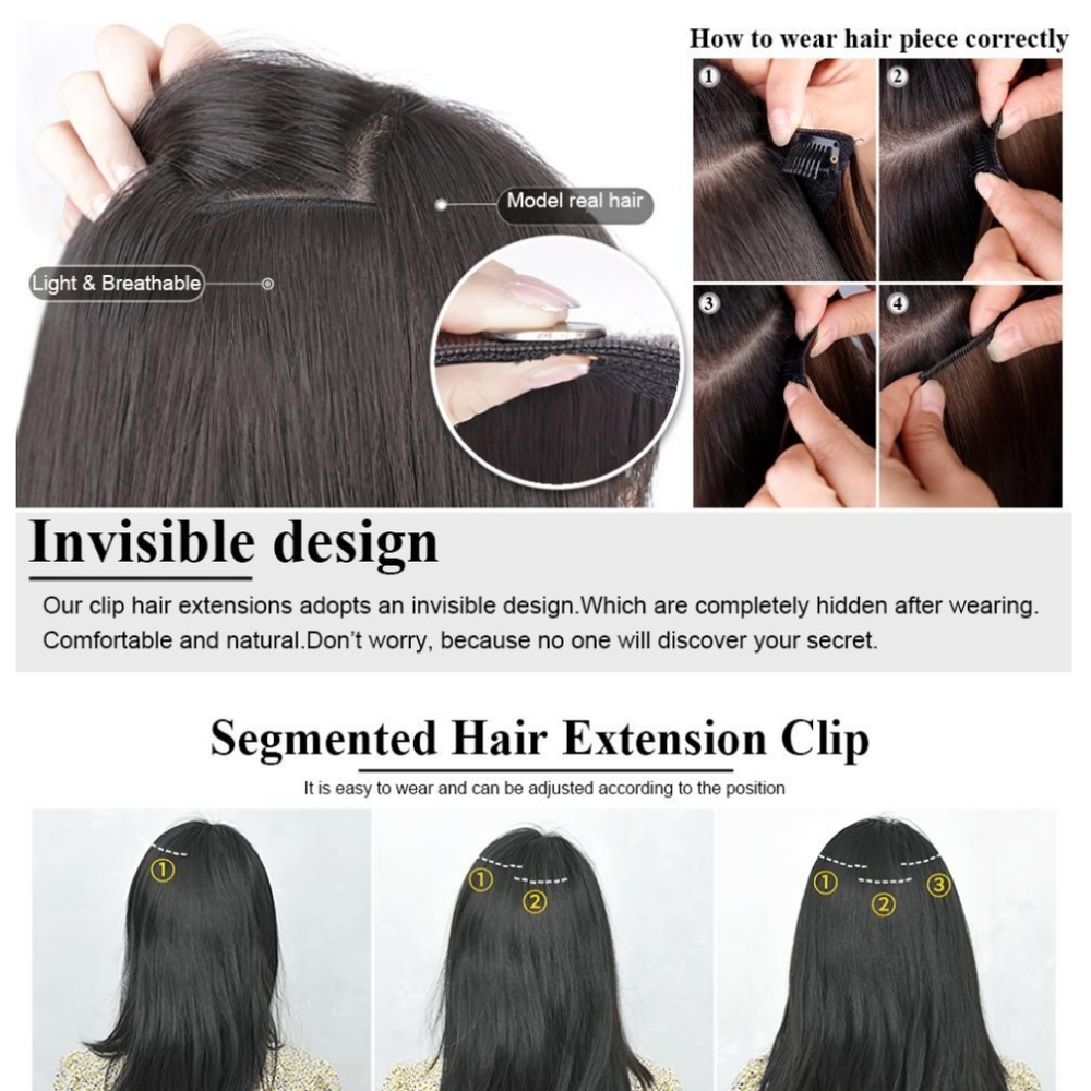 20 Inch Brown Wavy Clip In Hair Extensions - Picture 4 of 6